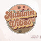 Autumn Vibes Retro Png, Fall Retro Screen Print Designs, Retro Fall Png