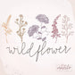 Wildflower Sublimation Design, Wildflower line drawing