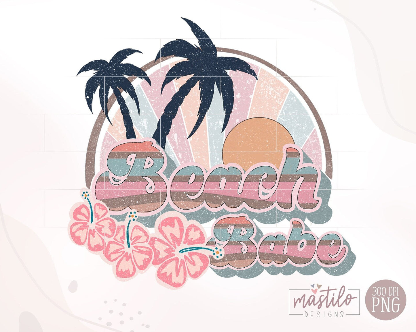 Beach Babe Png, Retro Beach png, Summer Sublimation downloads