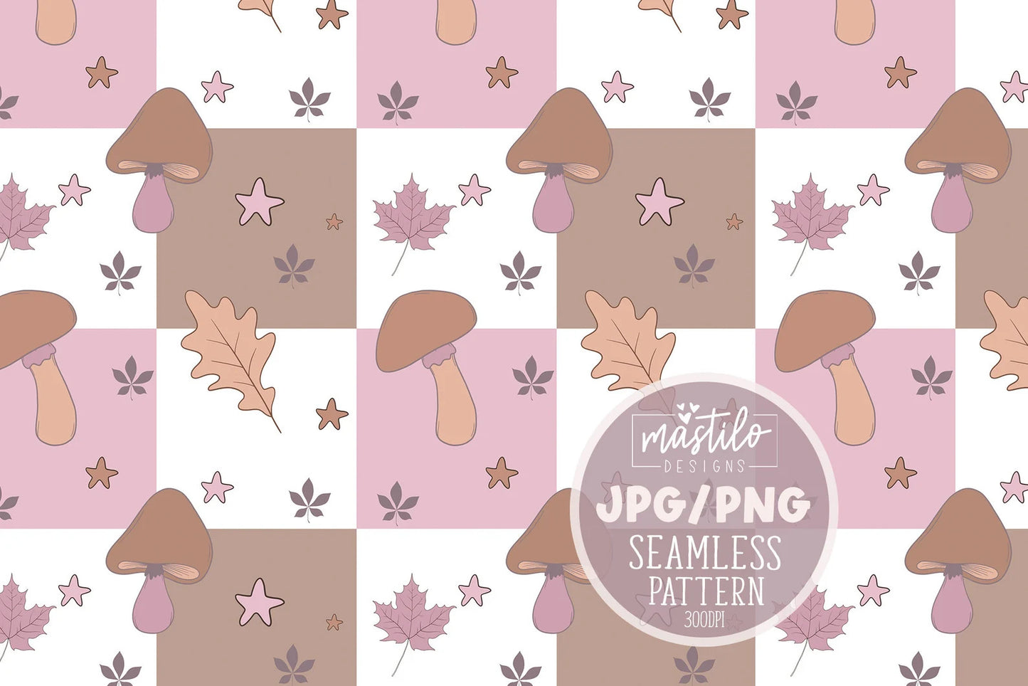 Retro Fall Seamless Pattern, Groovy Aesthetic Seamless Pattern