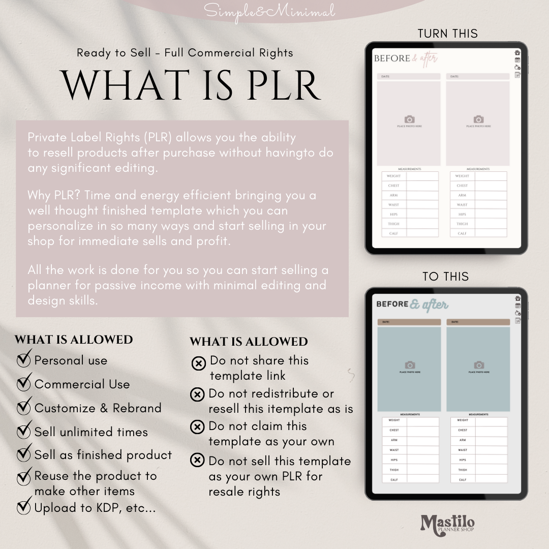 PLR Weight Loss Journal, Plr Fitness Journal, Editable Canva Journal Template