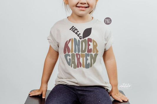 Back to School Sublimation Designs, Hello Kinder Garten Png