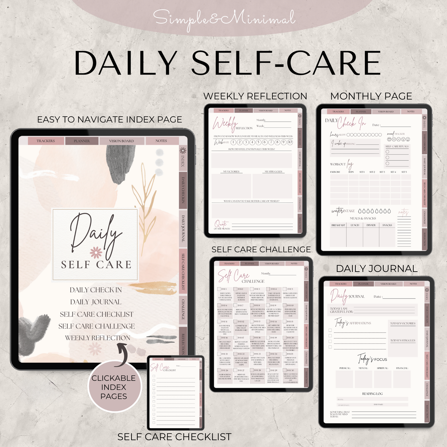 Self Care Planner, Digital Journal, GoodNotes Planner