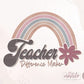 Retro Teacher PNG, Teacher Sublimation designs, Teacher Rainbow Png