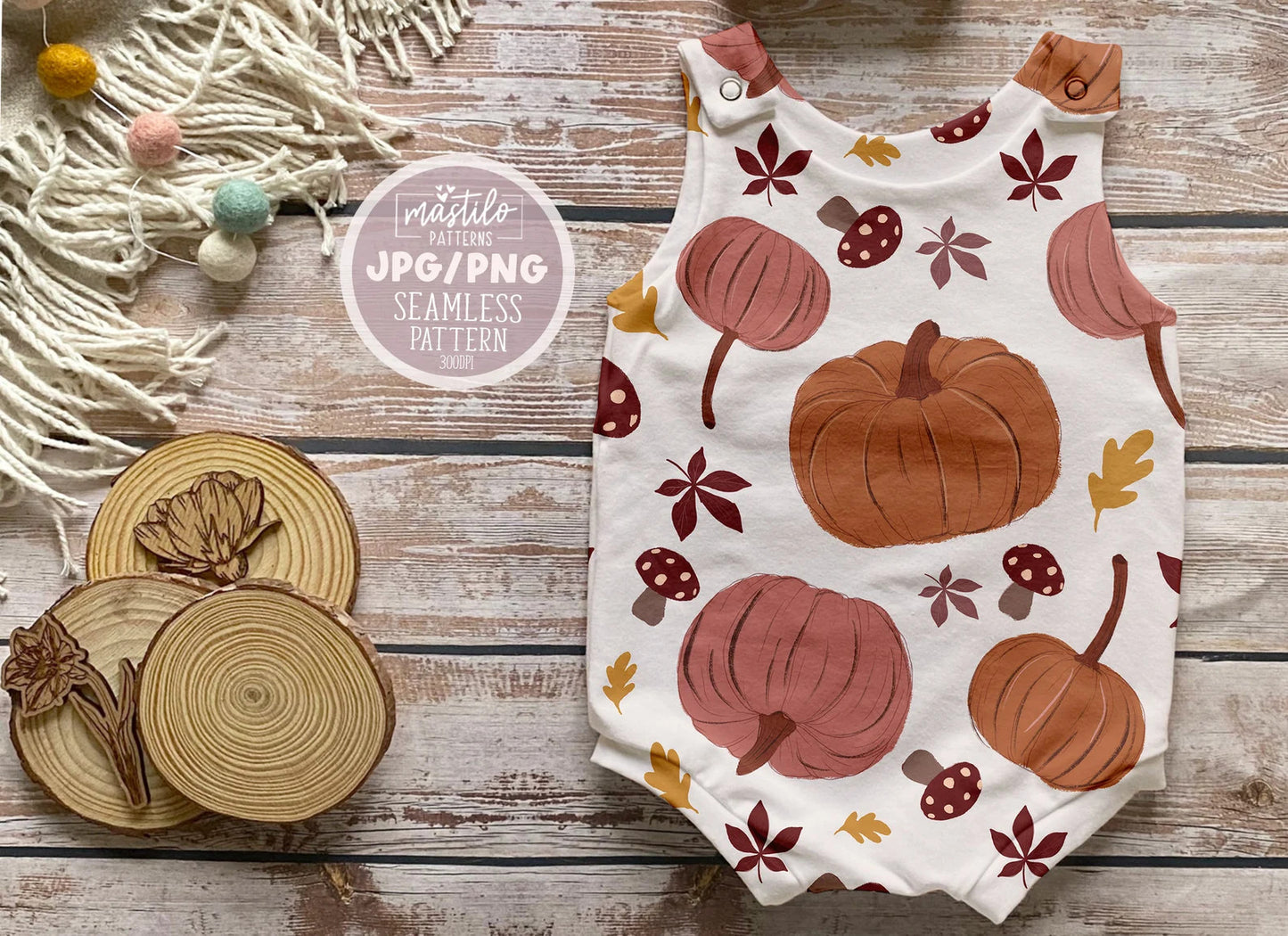 Pumpkins Seamless Pattern, Fall Seamless Pattern, Fall Vibes Sublimation Pattern
