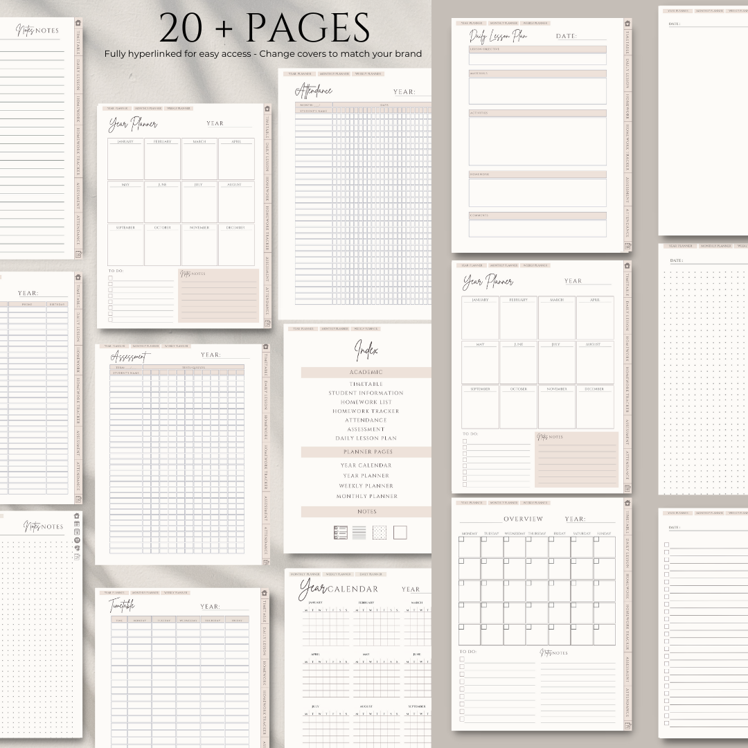 Teacher Planner, PLR Digital Planner, Editable Canva Planner Template, PLR