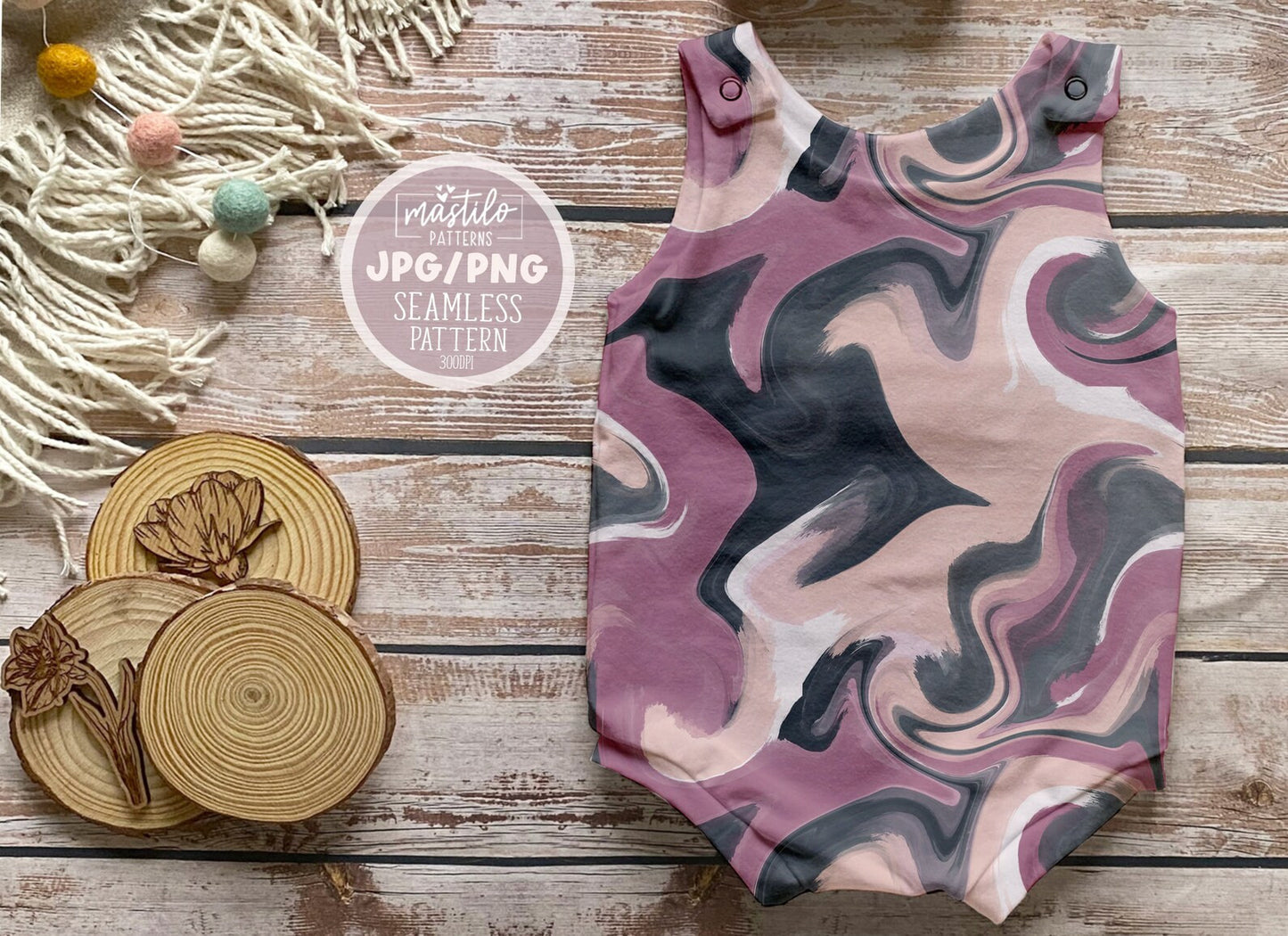 Groovy Boho Pattern, Retro Fabric Pattern Design, Seamless Pattern Png, Marbled