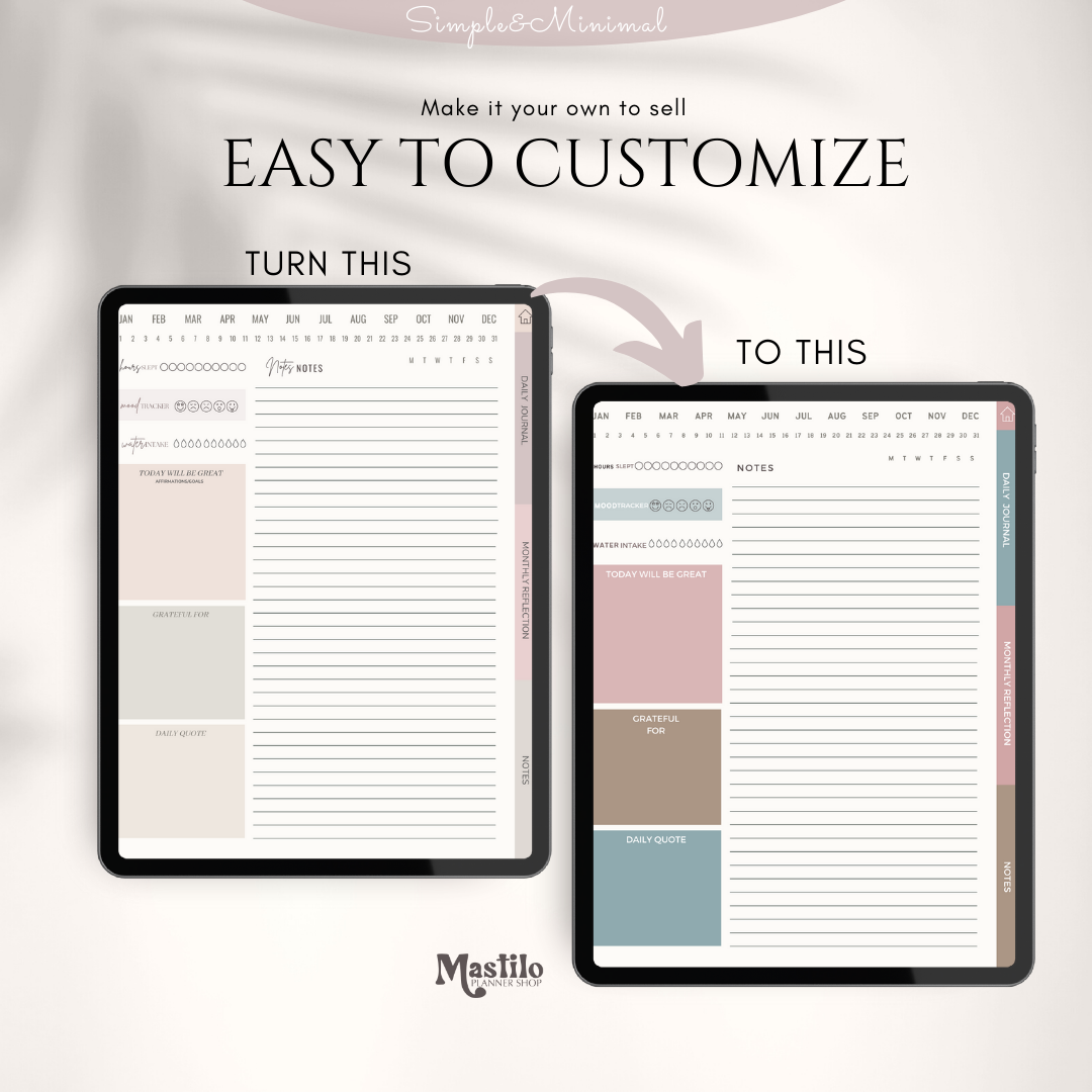 PLR Digital Journal, Plr Daily Journal, GoodNotes Journal
