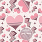 Retro Hearts Seamless Pattern, Groovy Valentine Hearts repeat pattern