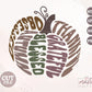 Thankful Grateful Blessed Groovy SVG, Retro Fall SVG, Groovy Word Art Svg