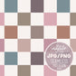 Boho Checker Seamless Pattern, Multi Color Checker Seamless Repeat