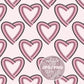 Retro Hearts Seamless Pattern, Groovy Valentine Hearts repeat pattern