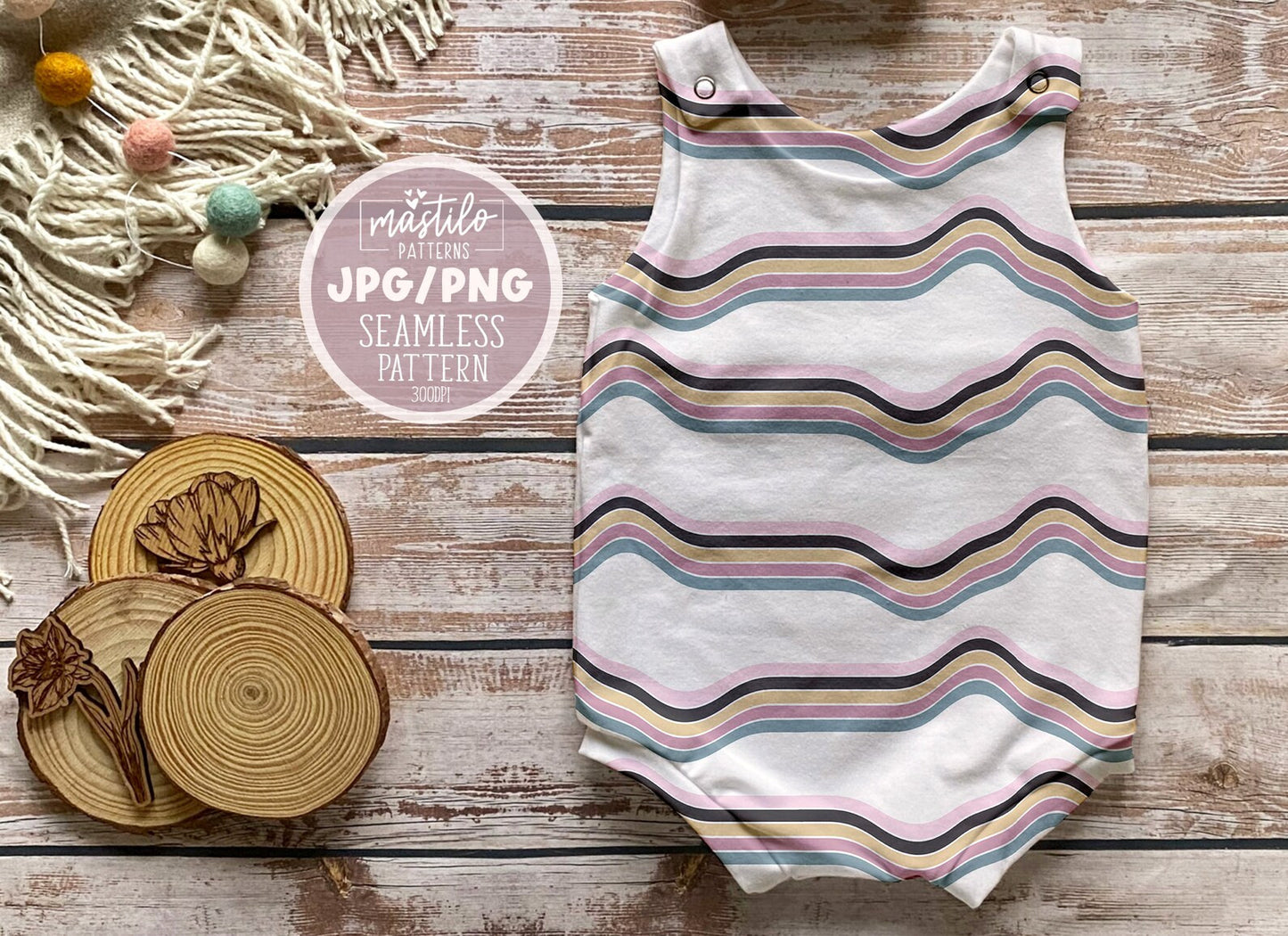 Groovy Stripes Seamless Pattern, Retro Sublimation Pattern, Seamless Digital