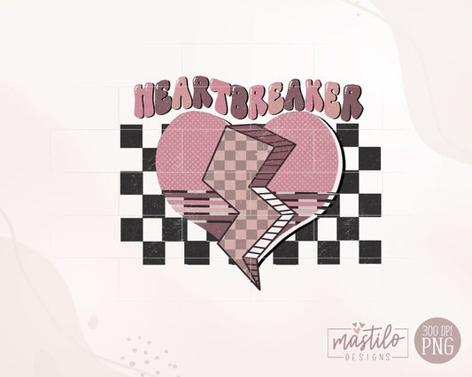 Heartbreaker PNG, Valentines Png Designs, Retro Png, Groovy Png