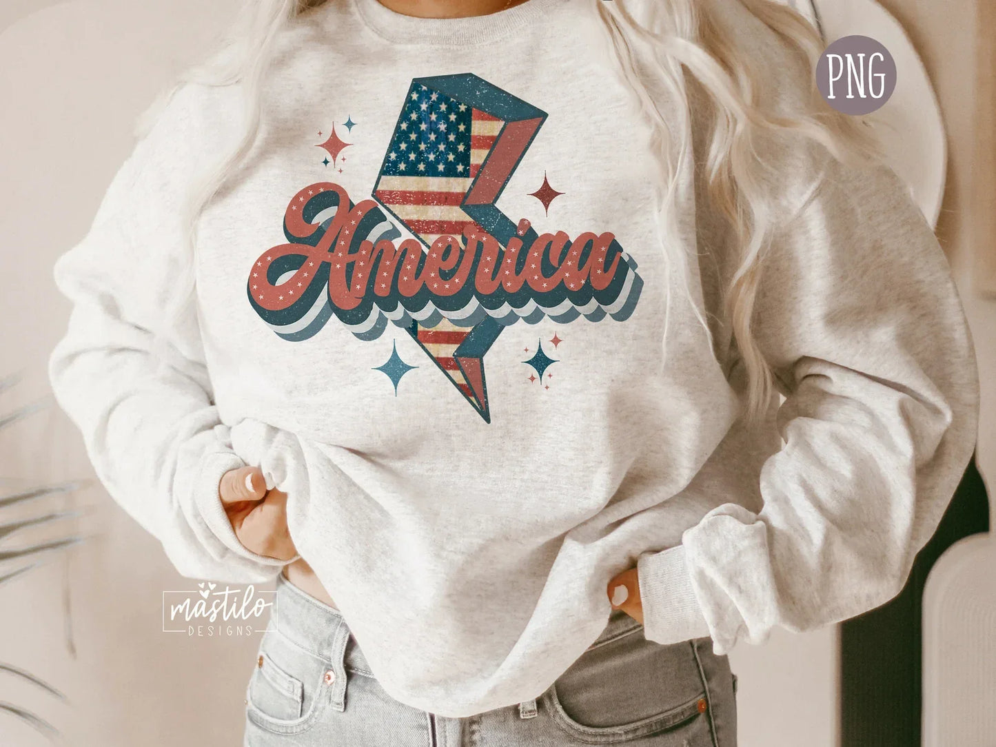 Retro America Png, Patriotic Sublimation Png, America Sublimation Design