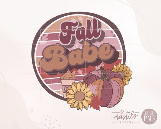 Retro Fall Png, Fall Babe Png, Retro Fall Sublimation Designs, Autumn PNG