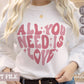 All You Need Is Love Svg, Valentines Groovy SVG, Love SVG, Valentines Retro Svg