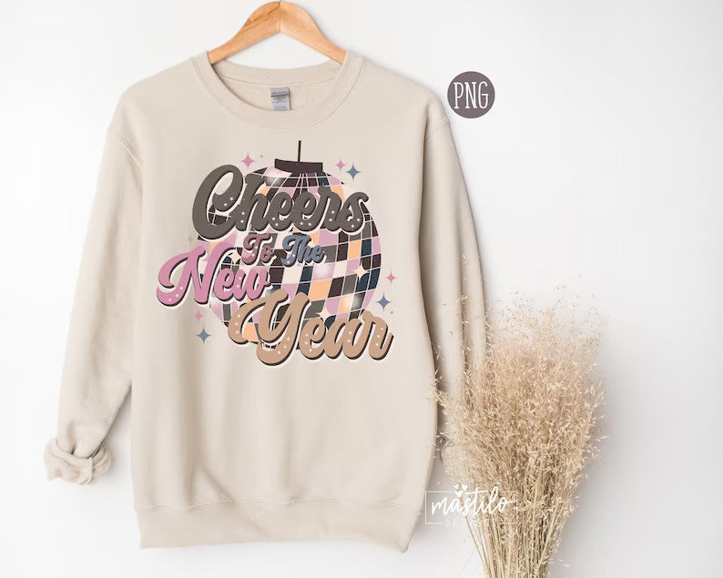 Cheers to the New Year, New Years Png, New Years Eve Sublimation Design