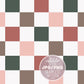 Christmas Checker Seamless Pattern, Christmas Multi Color Checker Seamless