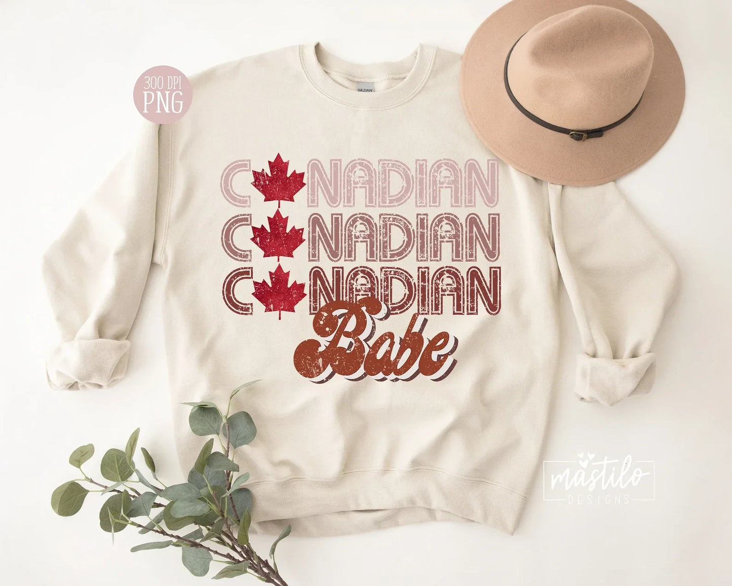 Canadian Babe Png, Canada Day Png, Distressed Flag