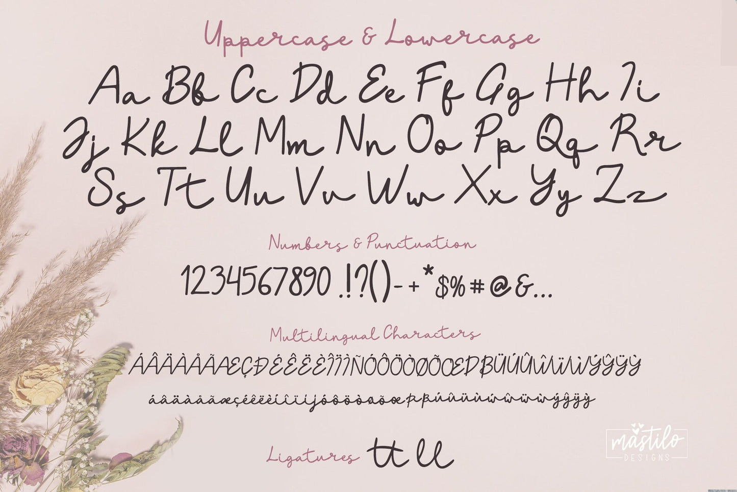 Asthelia - Handwritten Casual Signature Script, Romantic Font, Cursive Font