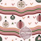 Retro Christmas Seamless Pattern, Christmas Ornaments Seamless Pattern