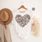 Boho Floral Heart Png